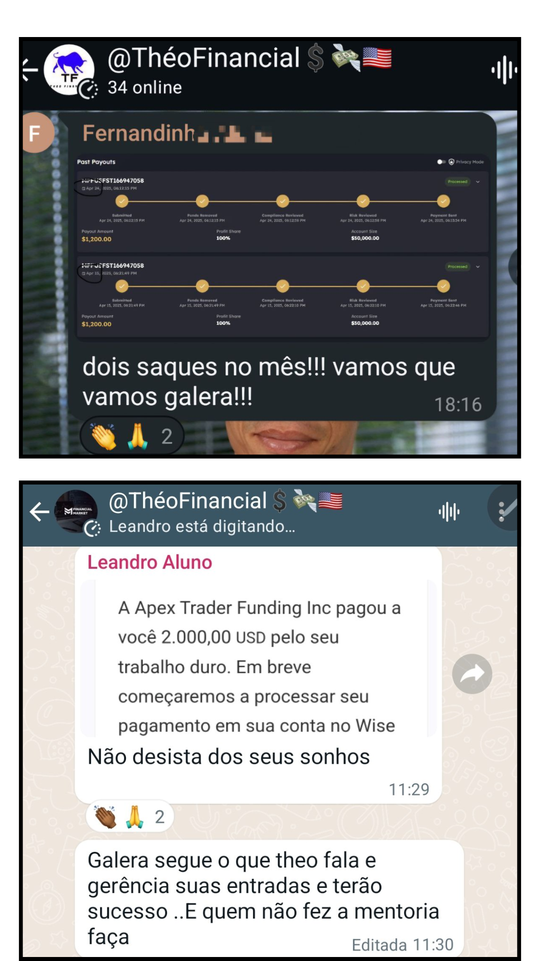 Comprovante de aprovação ou saque de aluno 3
