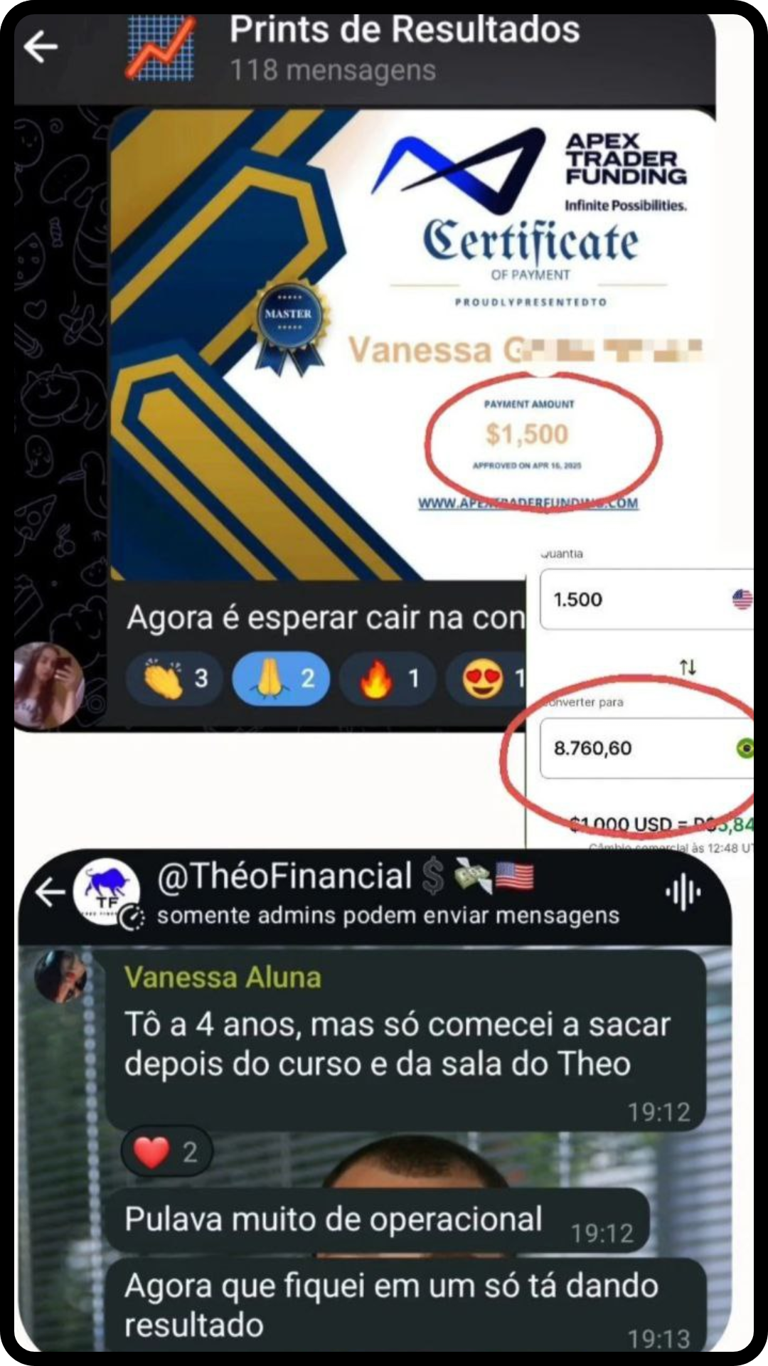 Comprovante de aprovação ou saque de aluno 4